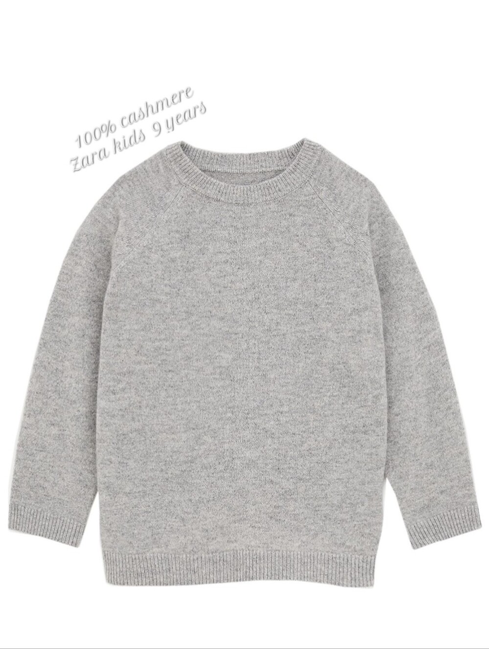 Zara kids SZ 9 100% cashmere sweater gray